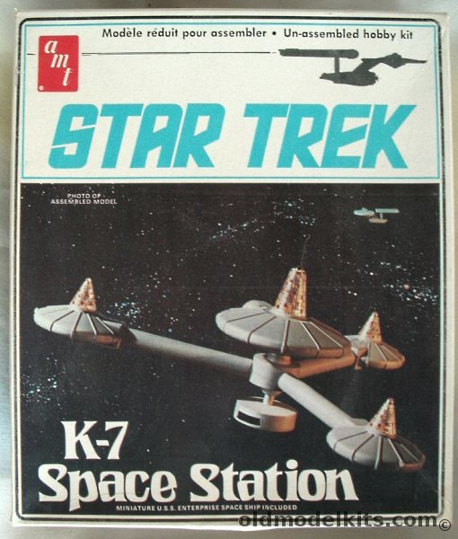 AMT 1/17600 Star Trek K-7 Space Station - With Scale USS Enterprise (TV Show), S955 plastic model kit